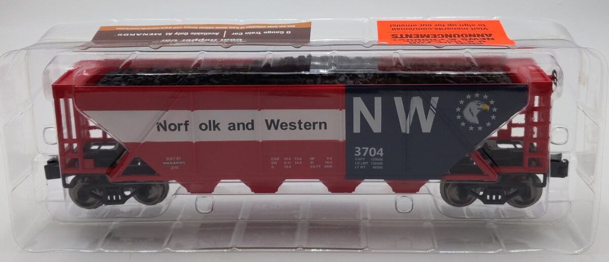 Menards 279-5283 O Norfolk & Western Coal Hopper Car #3704 NIB