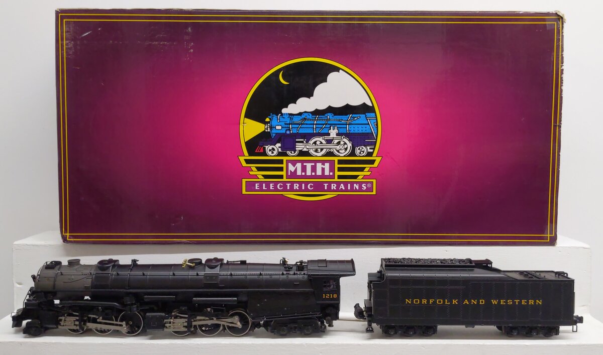 MTH 20-3036-1 O Gauge N&W 2-6-6-4 Class A Steam Locomotive & Tender w/PS1 #1218 EX/Box