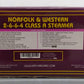 MTH 20-3036-1 O Gauge N&W 2-6-6-4 Class A Steam Locomotive & Tender w/PS1 #1218 EX/Box