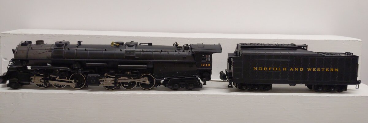 MTH 20-3036-1 O Gauge N&W 2-6-6-4 Class A Steam Locomotive & Tender w/PS1 #1218 EX/Box