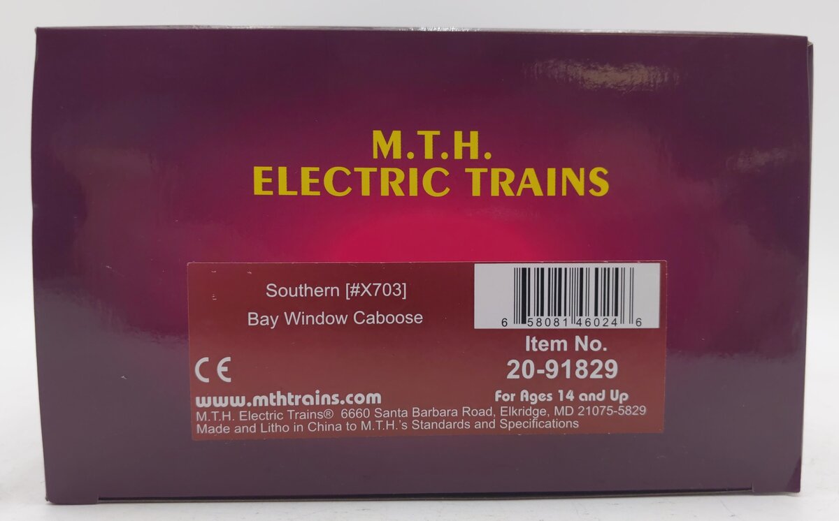 MTH 20-91829 Southern Bay Window Caboose X703 EX/Box