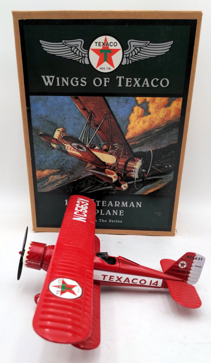 Ertl F121 1931 Stearman Diecast Replica Bi-Plane Coin Bank VG/Box