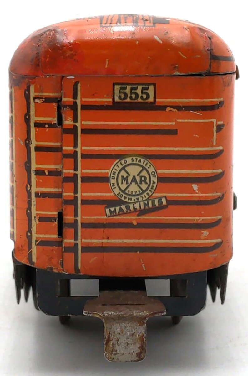 Marx O Gauge Prewar Baltimore & Ohio Orange Litho Boxcar #384299 VG