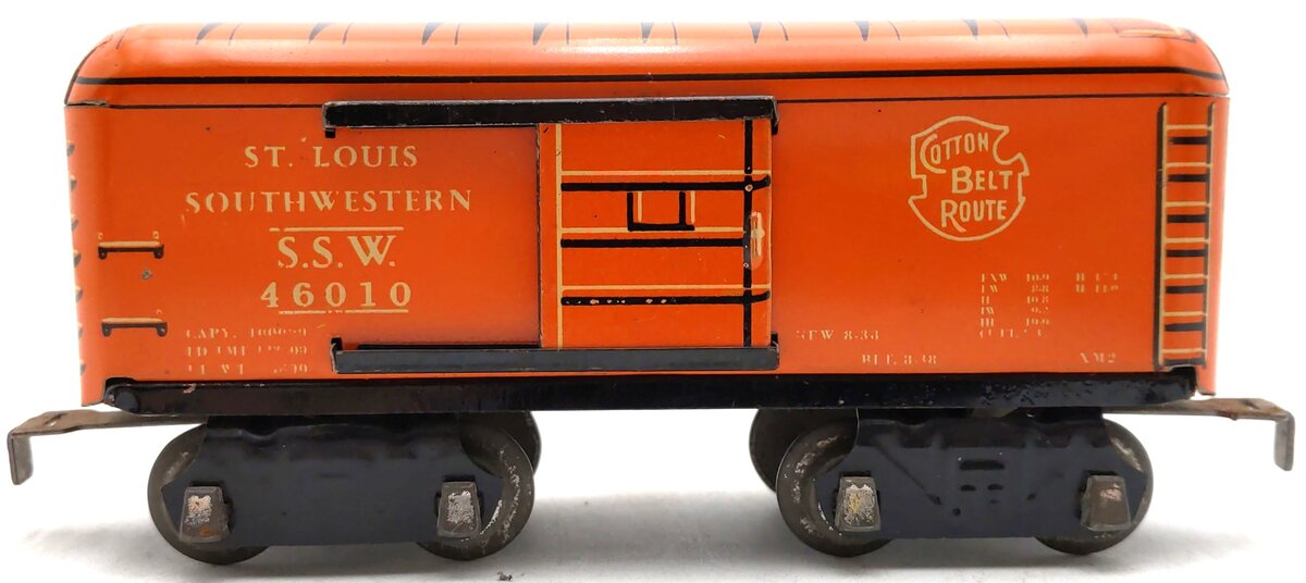 Marx Vintage O Scale Tinplate Orange Boxcar #46010 - RARE VG