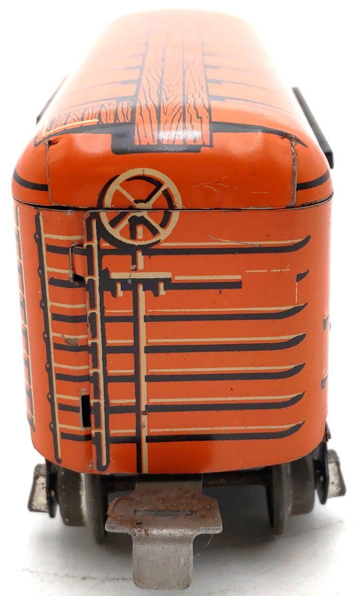 Marx Vintage O Scale Tinplate Orange Boxcar #46010 - RARE VG