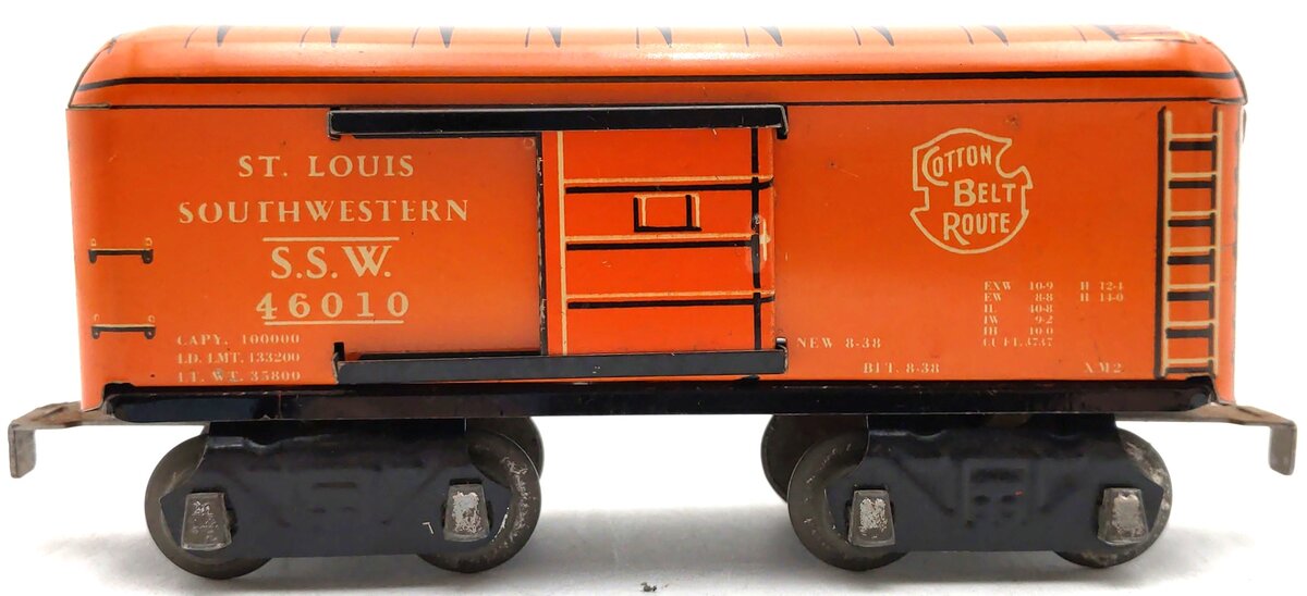 Marx Vintage O Scale Tinplate Orange Boxcar #46010 - RARE VG