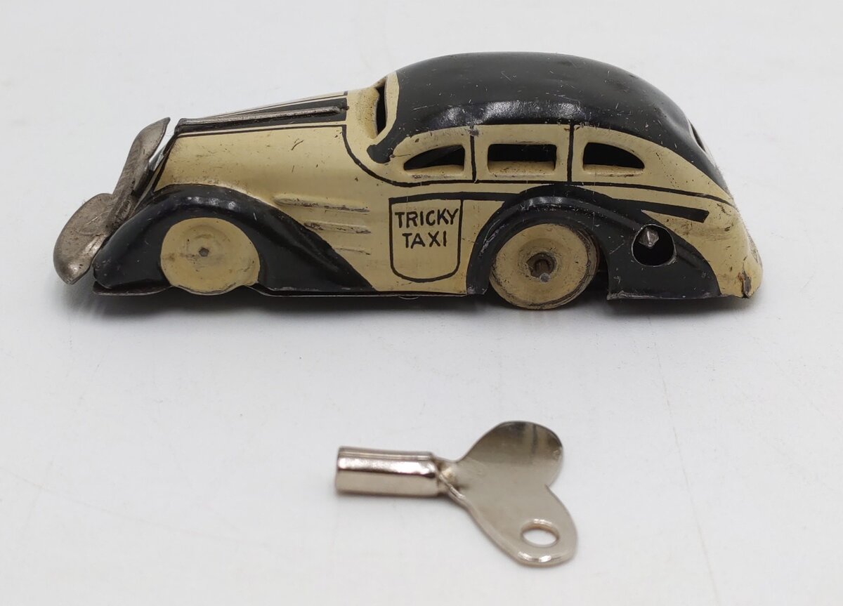 Marx 1935 Tricky Taxi Windup Up Car w/Key VG