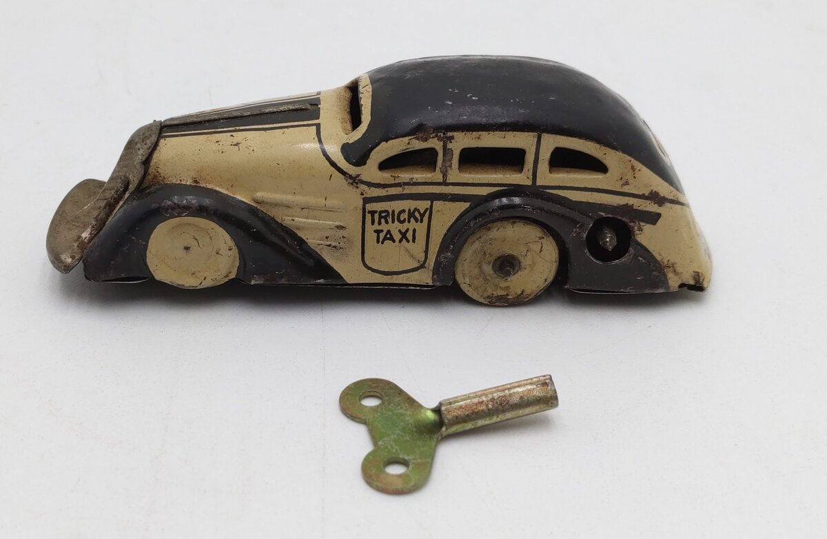 Marx 1935 Tricky Taxi Windup Up Car w/Key VG