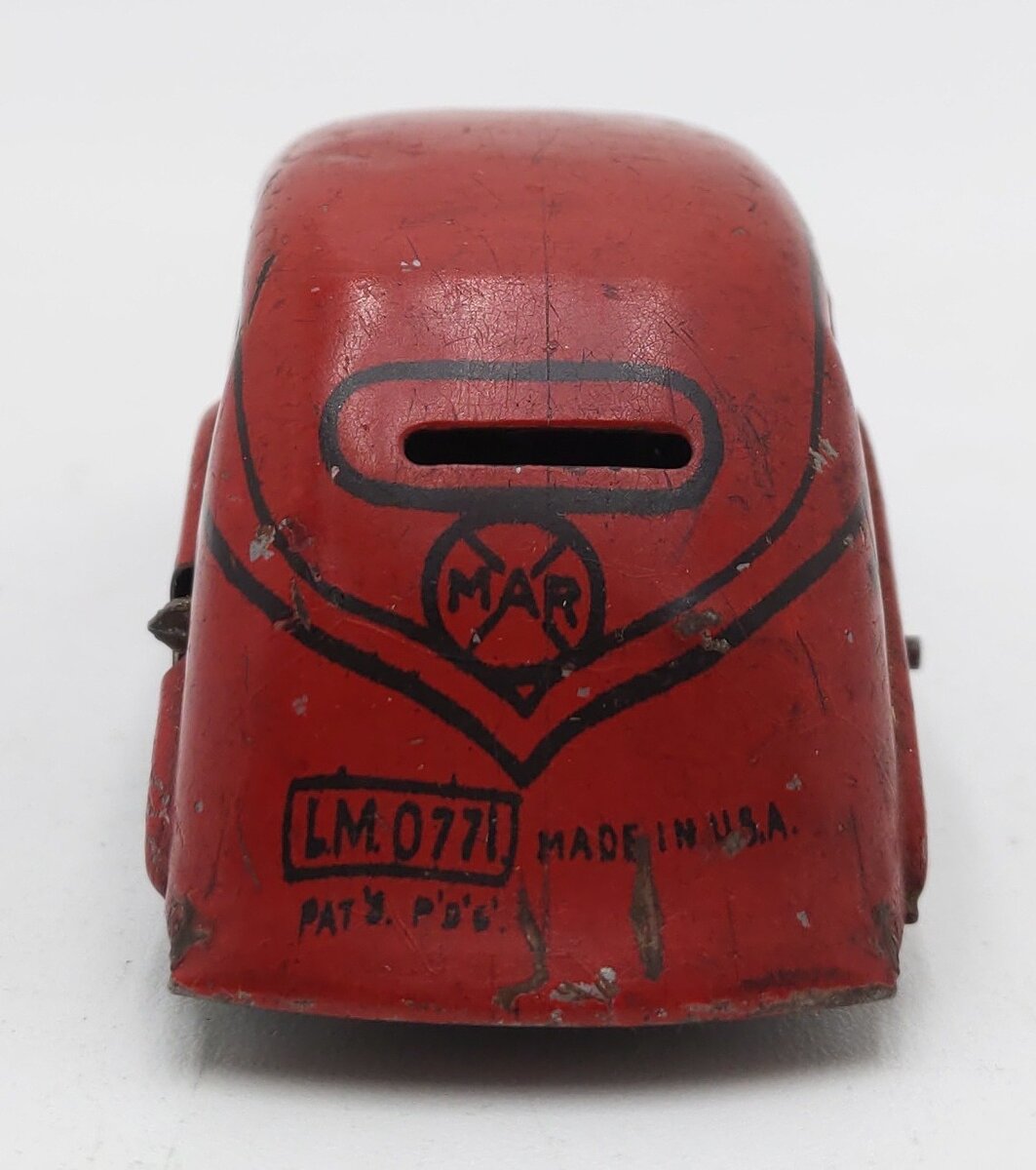 Marx 1930's Tin Plate Tricky Fire Chief Wind Up Car W/O Key VG