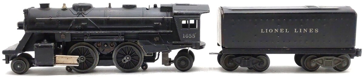 Lionel 1655 Vintage O Lionel Lines 2-4-2 Steam Locomotive with 6654W Tender VG