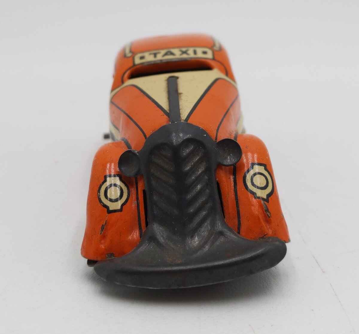 Marx 1930 Orange Tricky Taxi Windup Up Car w/o Key VG