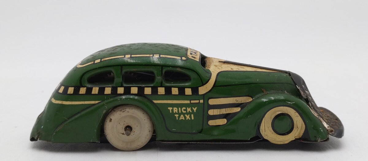 Marx 1930 Green Tricky Taxi Windup Up Car w/o Key VG