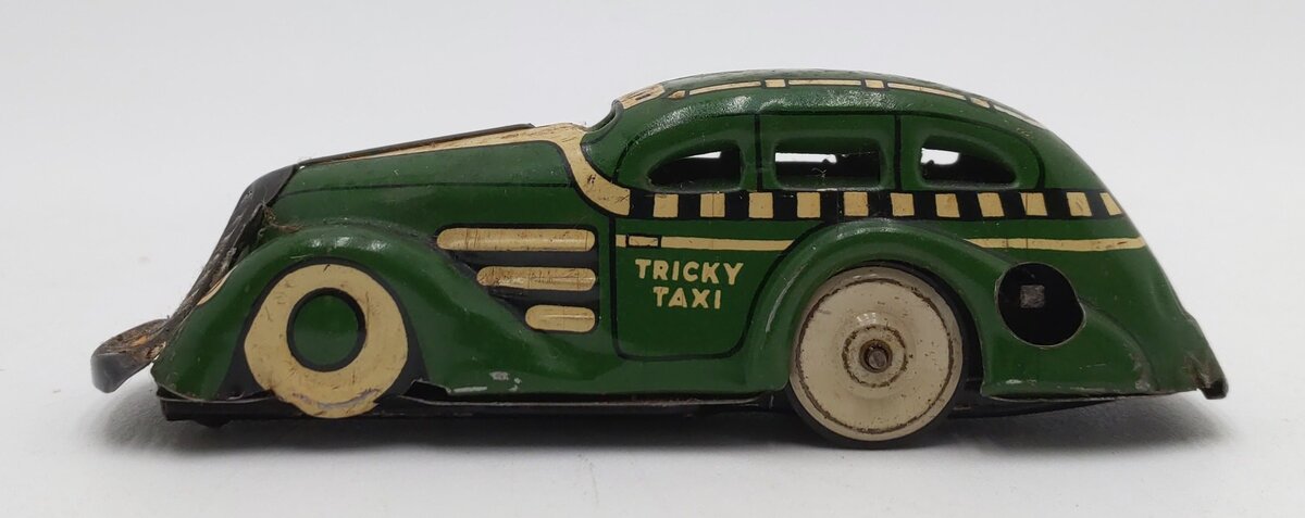Marx 1930 Green Tricky Taxi Windup Up Car w/o Key VG