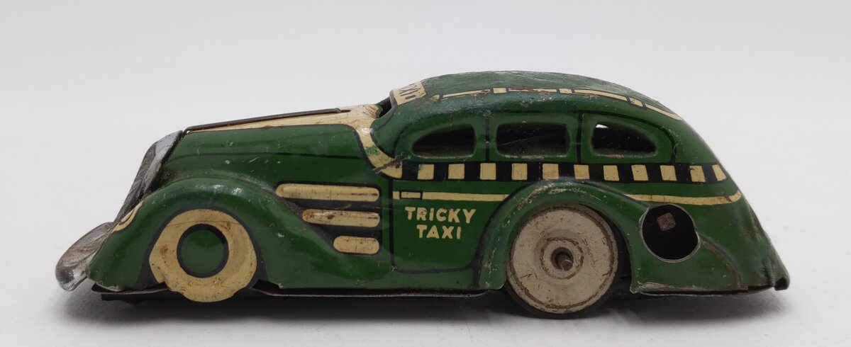 Marx 1930 Green Tricky Taxi Windup Up Car w/o Key VG