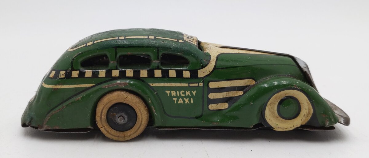Marx 1930 Green Tricky Taxi Windup Up Car w/o Key VG