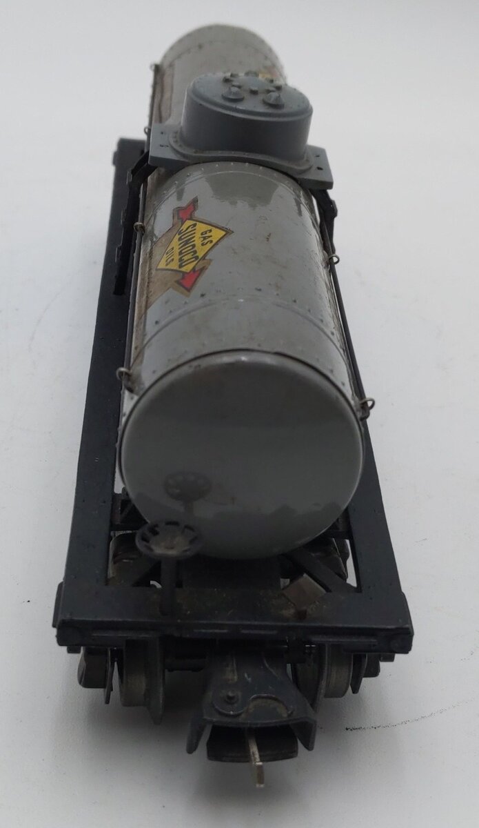 Lionel 2755 Vintage O Sunoco Metal Single Dome Tank Car - Tinplate Grey VG