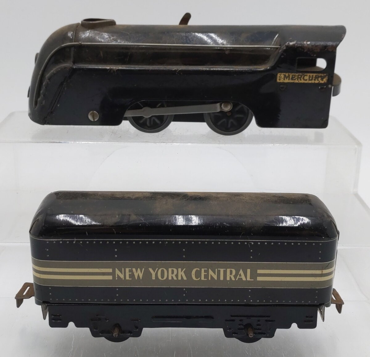 Marx O Prewar NYC 'The Mercury' Wind Up Tin Plate Steam Locomotive And Tender VG