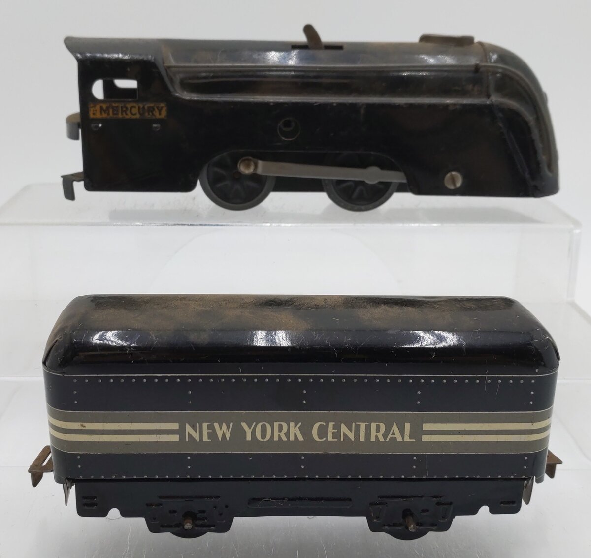Marx O Prewar NYC 'The Mercury' Wind Up Tin Plate Steam Locomotive And Tender VG