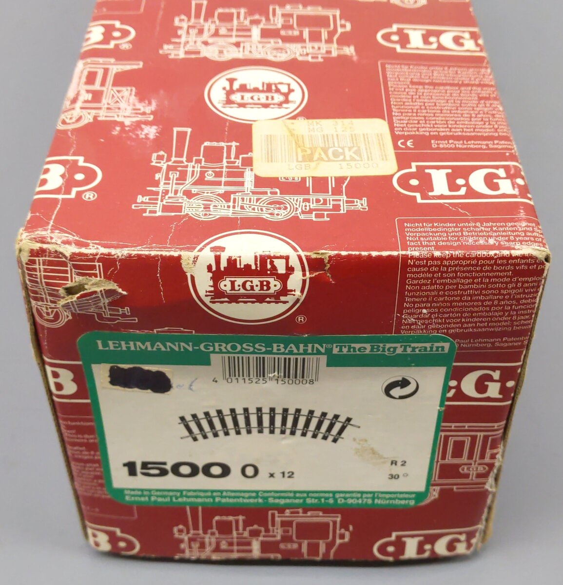 LGB 15000 G Scale Wide Radius Curved Track (Box of 12) EX/Box