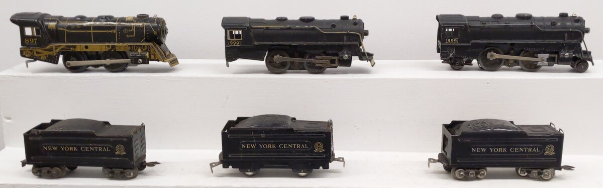Marx O Prewar Custom NYC Wind Up/Steam Locomotives And Tenders #897,999,999 [6]