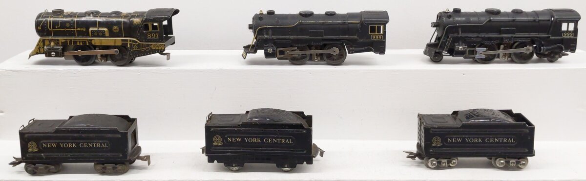 Marx O Prewar Custom NYC Wind Up/Steam Locomotives And Tenders #897,999,999 [6]