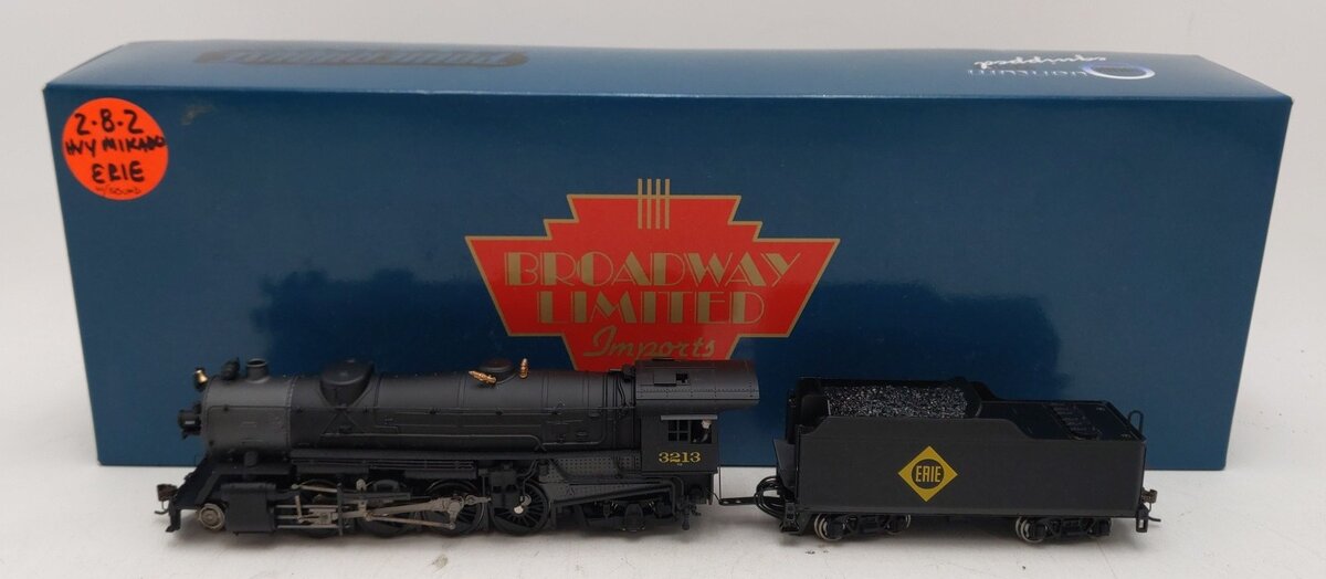 Broadway Limited 248 HO Scale Erie 2-8-2 Heavy Mikado Steam Locomotive #3213 LN/Box