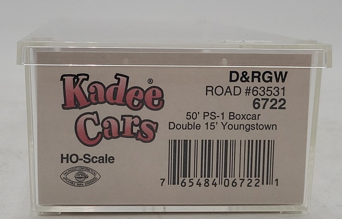 Kadee 6722 HO Scale D&RGW 50' PS-1 Boxcar #63531 LN/Box