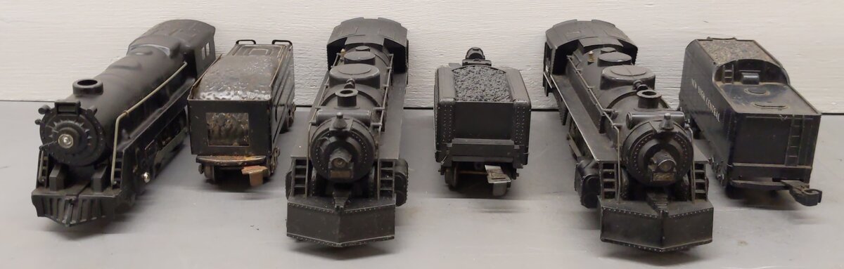 Marx O Gauge Prewar NYC Steam Locomotives And Tenders #666,666,595 [6] VG