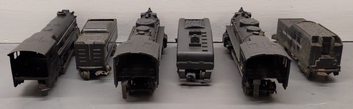 Marx O Gauge Prewar NYC Steam Locomotives And Tenders #666,666,595 [6] VG