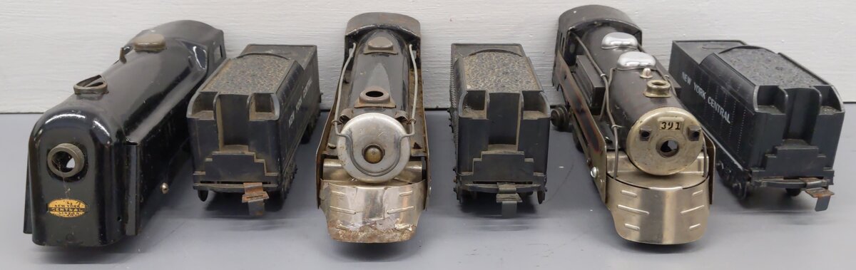 Marx O Gauge Prewar Steam/Wind Up Locomotives And Tenders #391,494 [6] VG