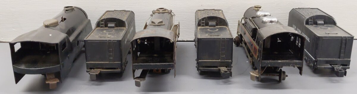 Marx O Gauge Prewar Steam/Wind Up Locomotives And Tenders #391,494 [6] VG