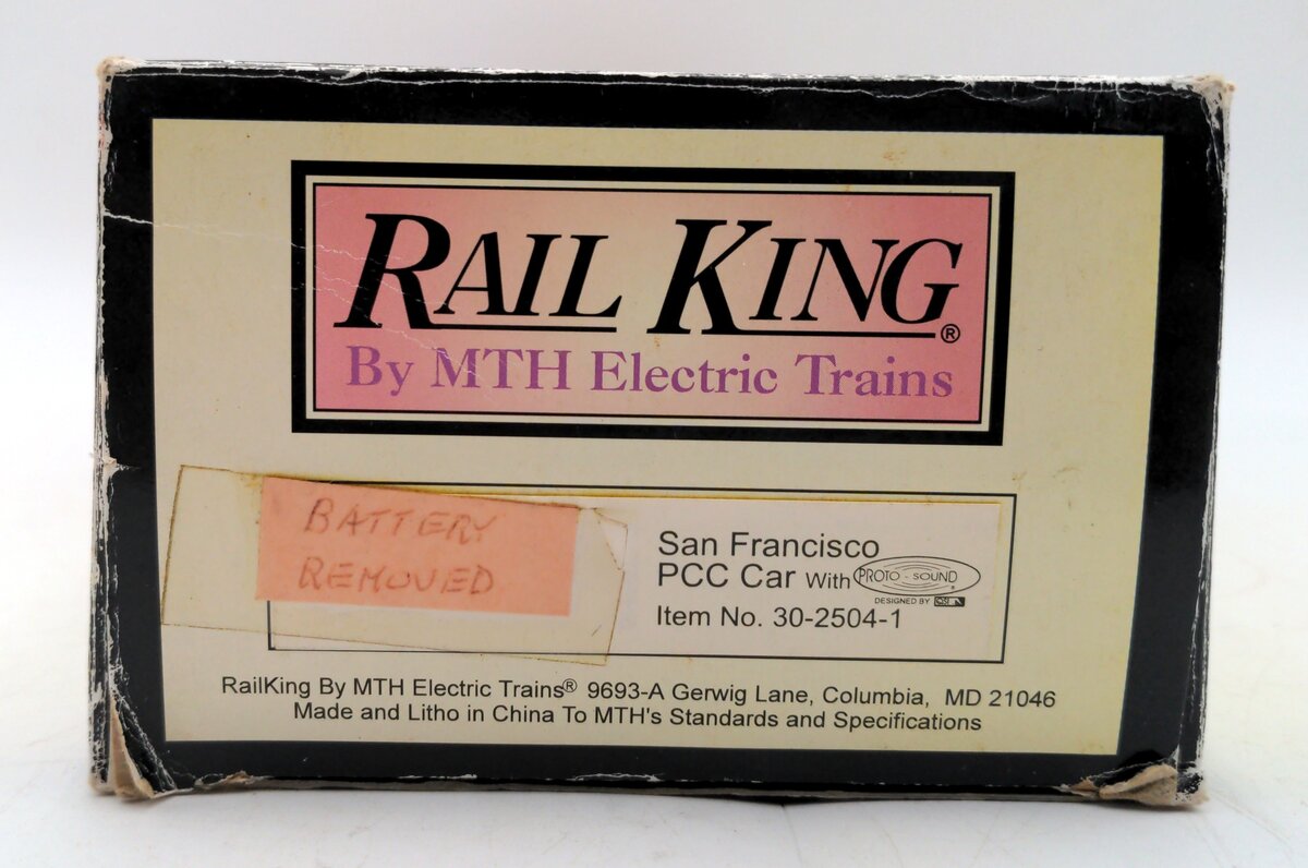 MTH 30-2504-1 O Gauge San Francisco PCC Street Car w/PS1 #1050 VG/Box