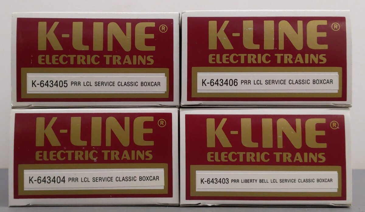 K-Line K-6434A O Gauge Pennsylvania Classic Boxcar 4-Pac EX/Box