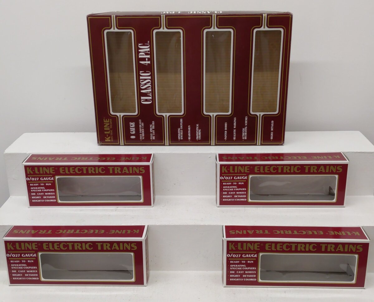 K-Line K-6434A O Gauge Pennsylvania Classic Boxcar 4-Pac EX/Box