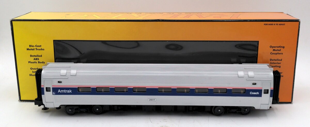 MTH 30-4105B O Scale Amtrak Amfleet Coach Car #25017 LN/Box