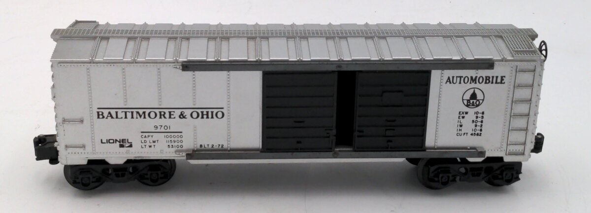 Lionel 6-9701 O Gauge Baltimore & Ohio Double Door Automobile Boxcar VG