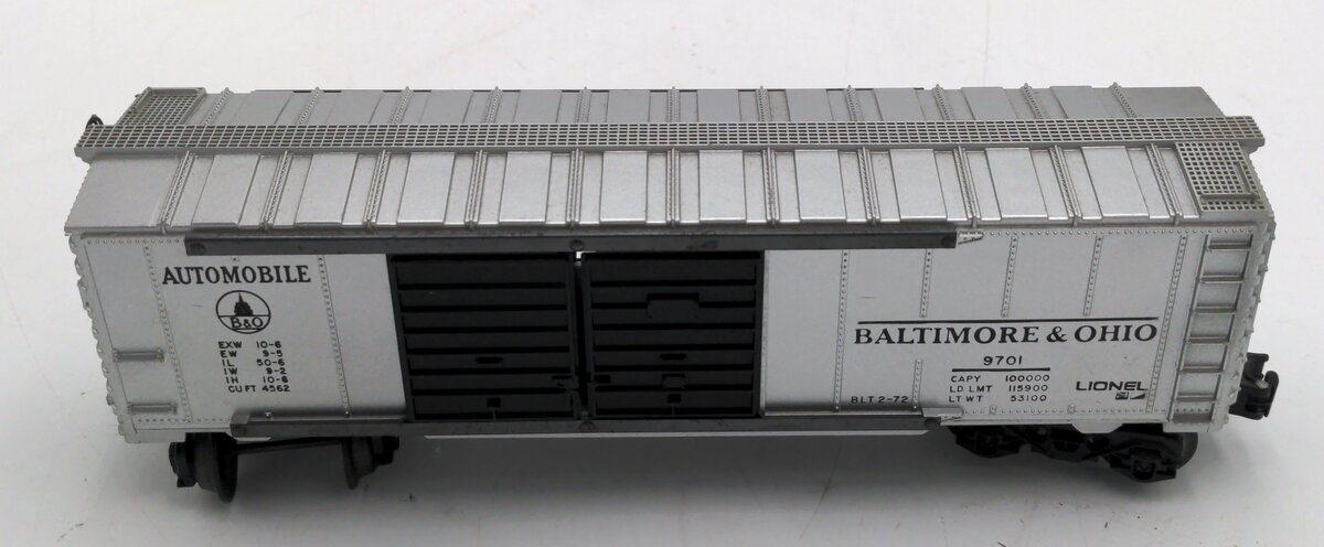 Lionel 6-9701 O Gauge Baltimore & Ohio Double Door Automobile Boxcar VG