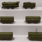 Marx O Gauge Pre-War Olive Drab Army and Passenger Cars; 897, 952, [6] VG