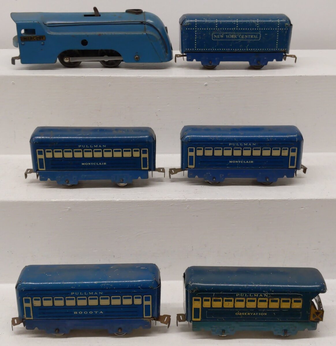 Marx O Gauge Vintage Pre-War The Blue Mercury Passenger Set VG