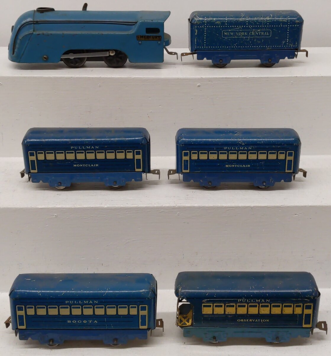 Marx O Gauge Vintage Pre-War The Blue Mercury Passenger Set VG