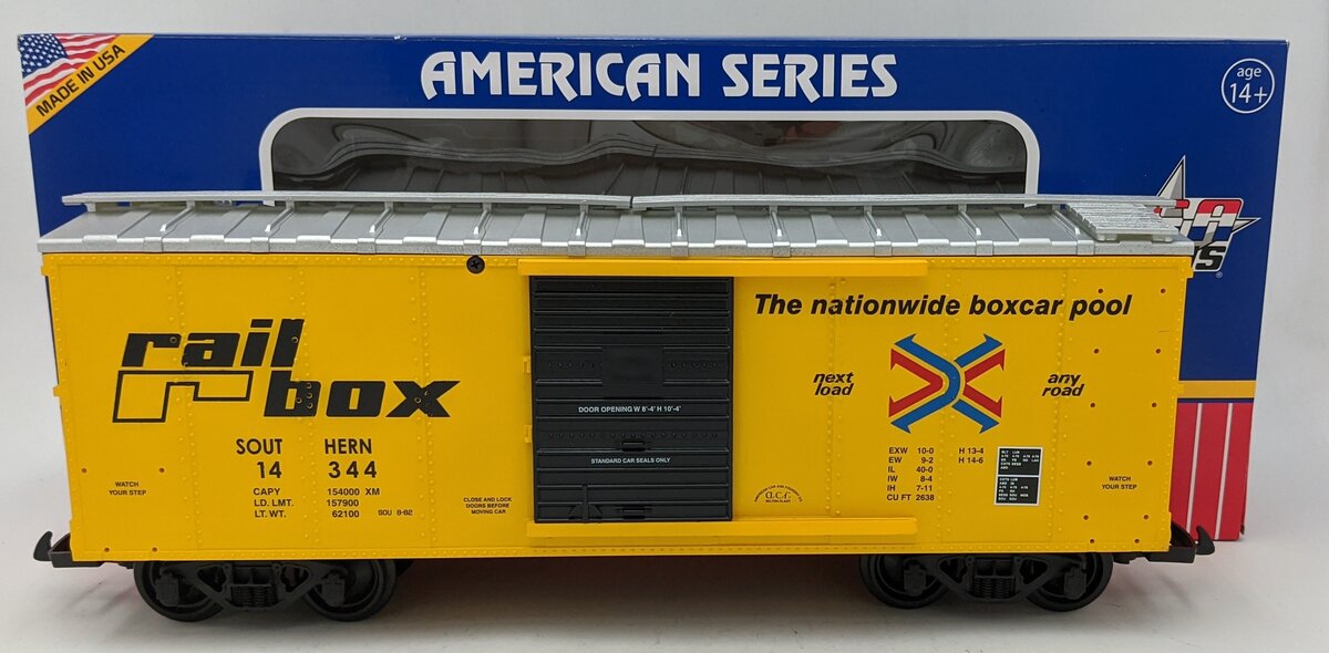 USA Trains R19099D G Rail Box/Southern Simulated Wood Box Car #14344 NIB
