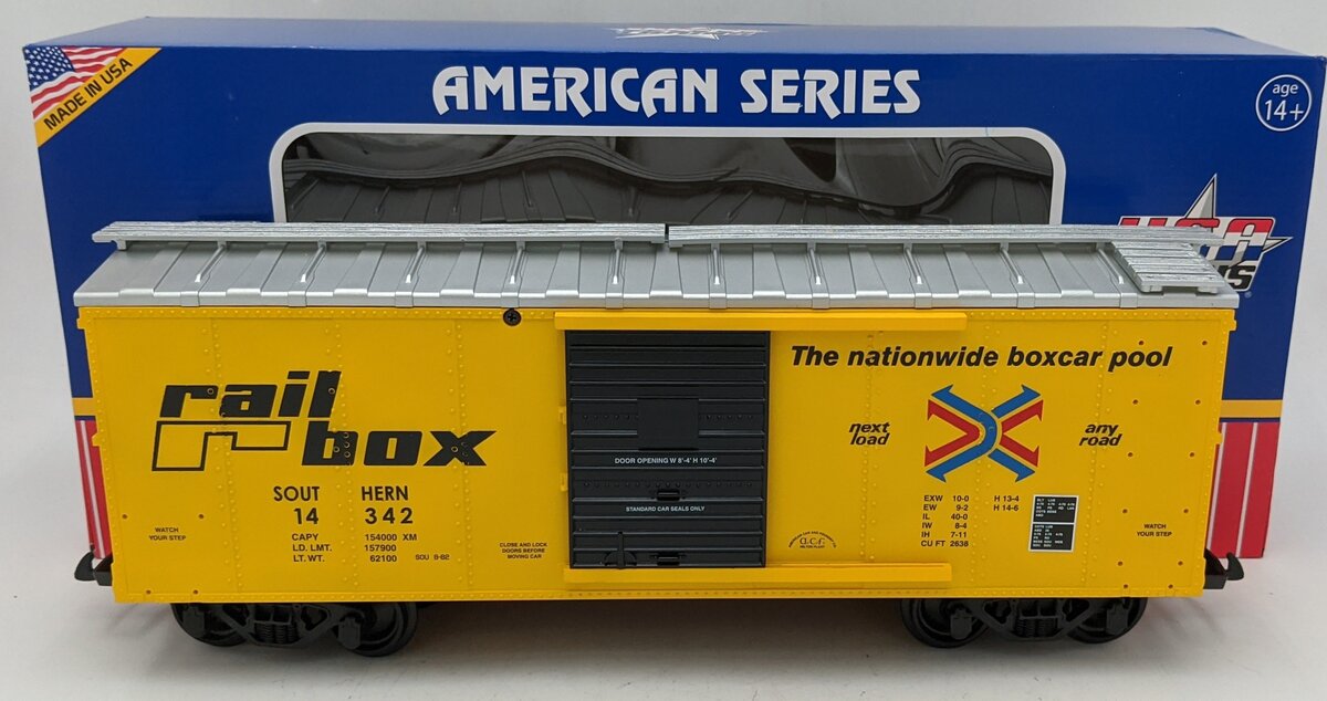 USA Trains R19099B G Rail Box/Southern Simulated Wood Box Car #14342 NIB