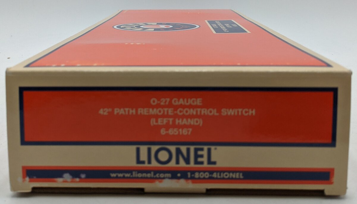 Lionel 6-65167 O27 42" Left Hand Remote Control Switch Turnout VG/Box
