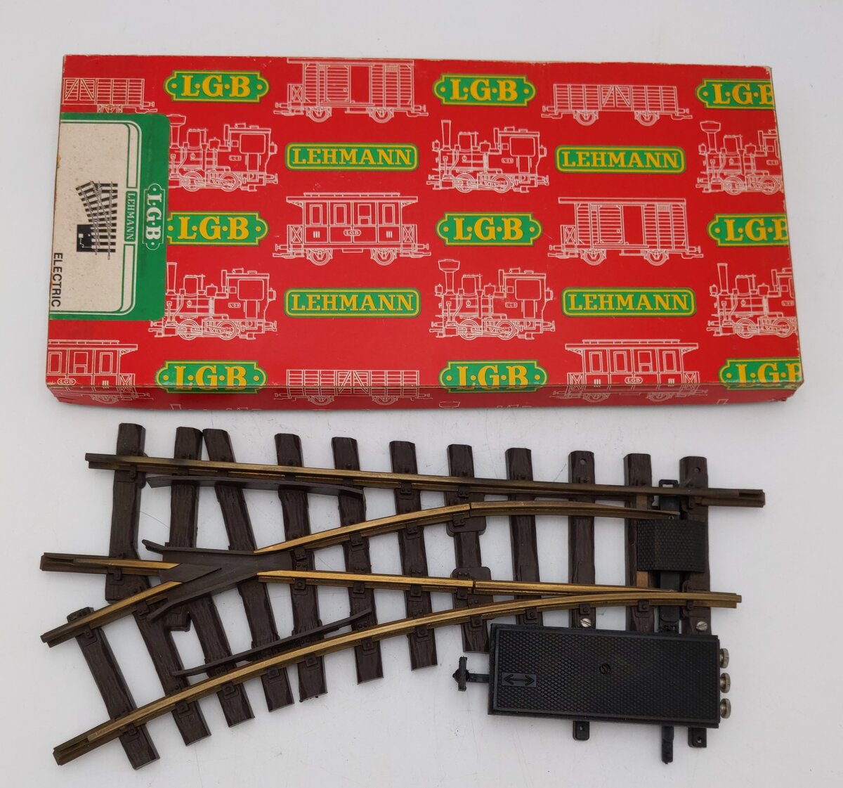 LGB 1215 G Scale Brass Left Hand Electric Switch/Turnout EX/Box