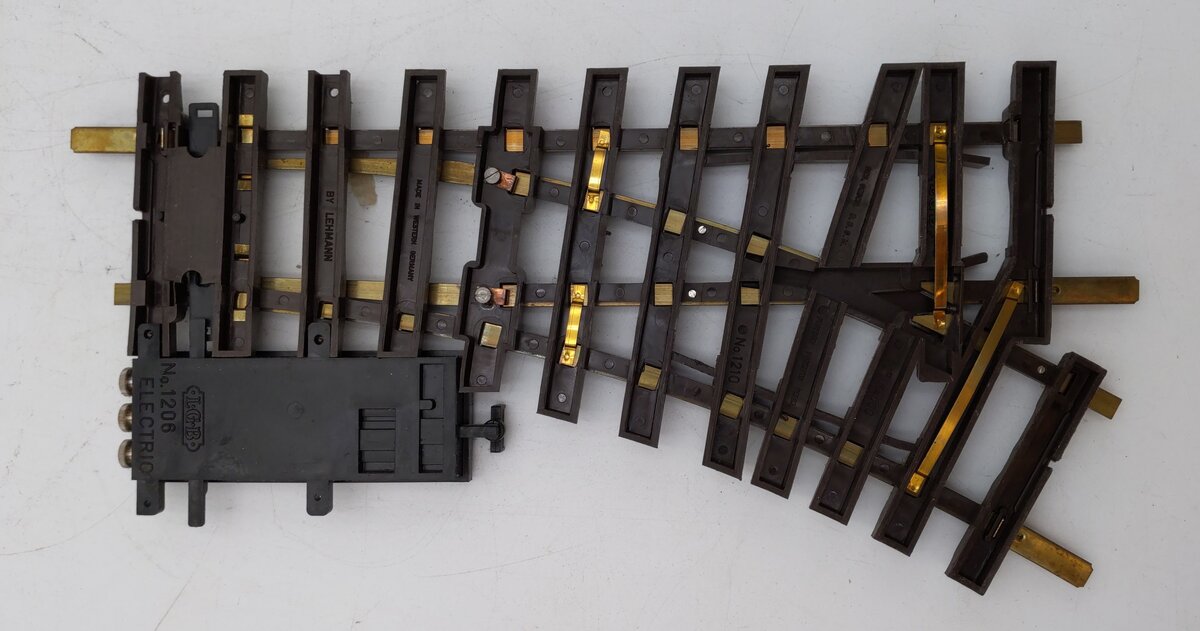 LGB 1215 G Scale Brass Left Hand Electric Switch/Turnout VG/Box