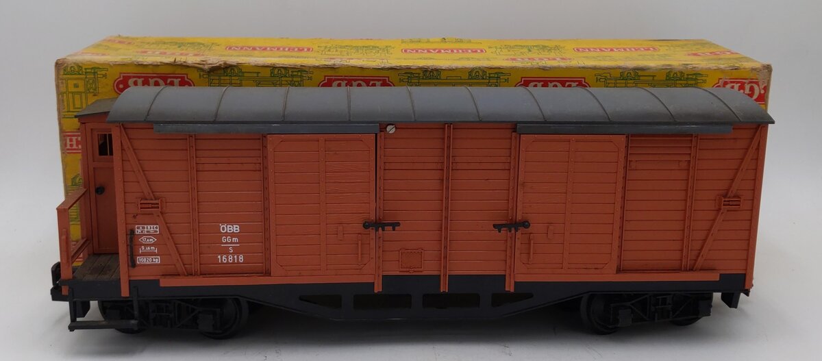 LGB 4063 G Scale DBB Double Door Boxcar #16818 EX/Box