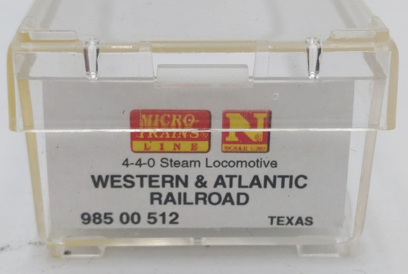 Micro-Trains 98500512 N Western & Atlantic 4-4-0 Steam Locomotive with Tender VG/Box