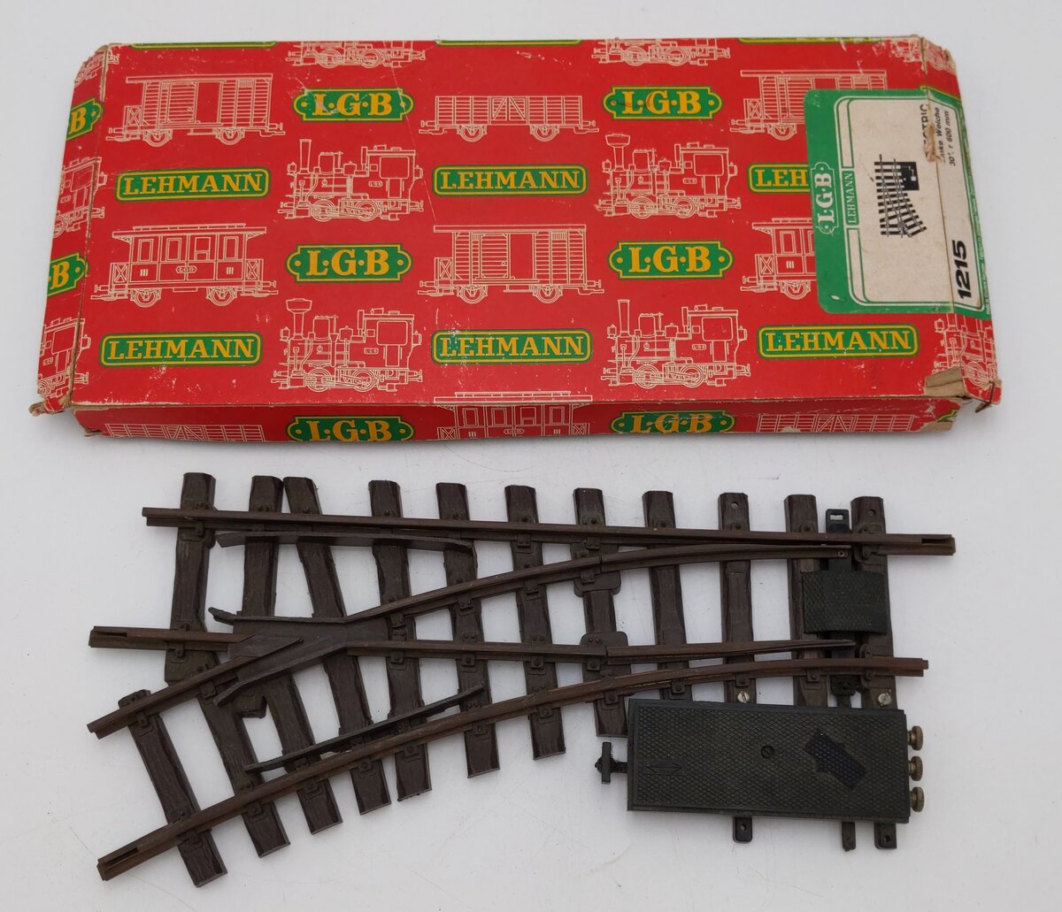 LGB 1215 G Scale Brass Left Hand Electric Switch/Turnout EX/Box