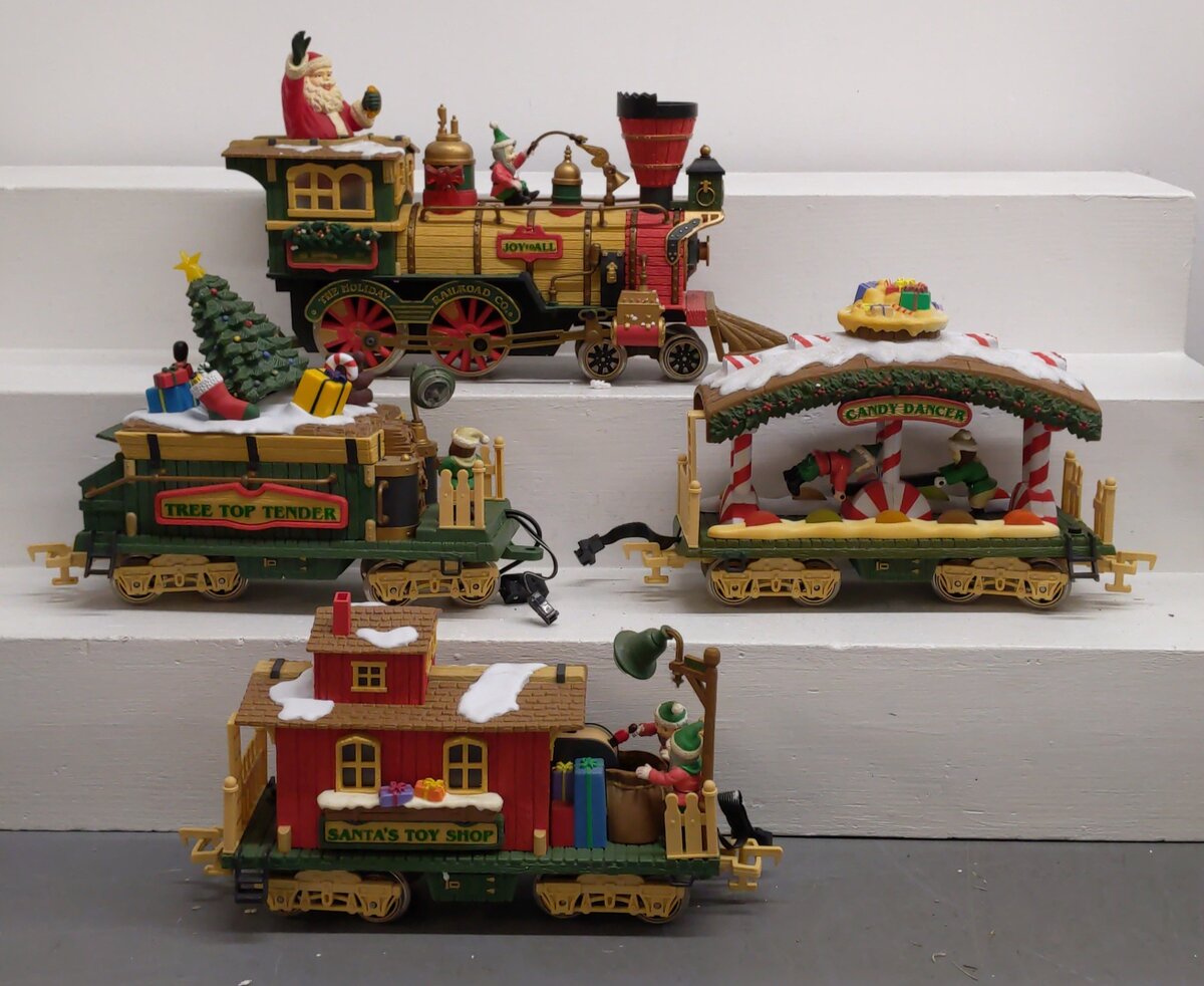 New Bright 380 G Scale Holiday Express Animated Steam Train Set LN/Box