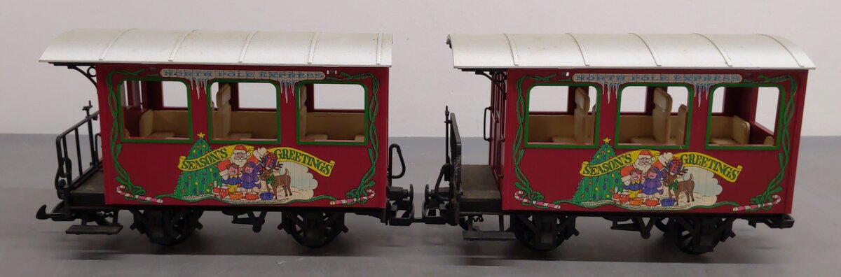 LGB 94775 LGB 94775 Rudolph North Pole Express Season Greetings Freight Cars (2) EX